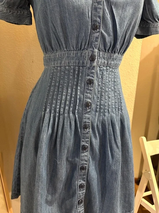 Madewell Denim Daylily Dress in Annetta wash size 4 fit flare summer beach - Picture 4 of 11